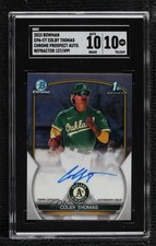 2023 Bowman Chrome Prospect Refractor 127/499 Colby Thomas SGC 10 GEM Auto 13c1