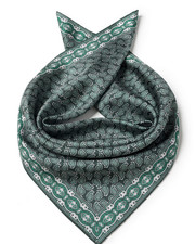 100 Silk 26" twill square Scarf men Women neckerchief Wrap paisley green SC45-R