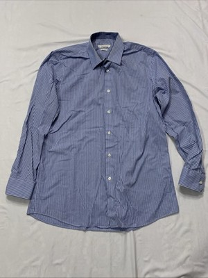 Perry Ellis Portfolio  Very Slim Fit Men's Blue Long Sleeve Shirt Large 16 1/2