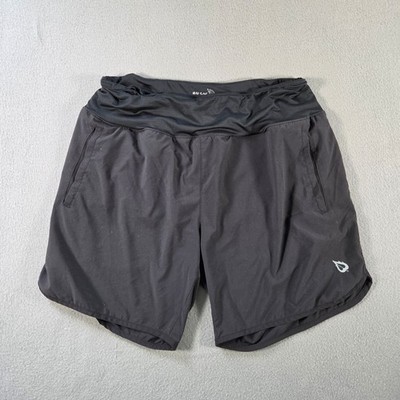 Baleaf Shorts Mens Large Black Running Athletic Brief Lined Stretch Gym Training