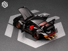 FG 1/64 Porsche RWB 930 Alloy Diecast Car Full Open Black