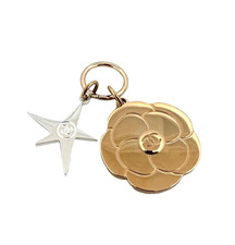 Chanel Novelty Holiday 2025 Gold Camellia  Silver Star Charm From Japan New