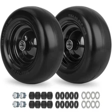 11x4.00-5” Flat Free Lawn Mower Tire and Wheel with Bearing Bore 3/4" or 5/8"...