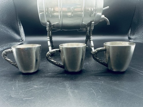 VTG NORWEGIAN HAUGRUD PEWTER Barrel SHOT GLASSES LOT OF 6 NORWAY Read - Picture 6 of 11
