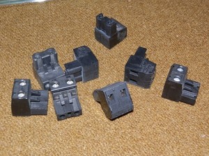 LOT of 8 Crestron Black Terminal Block Plug 2-pin Wire Connectors