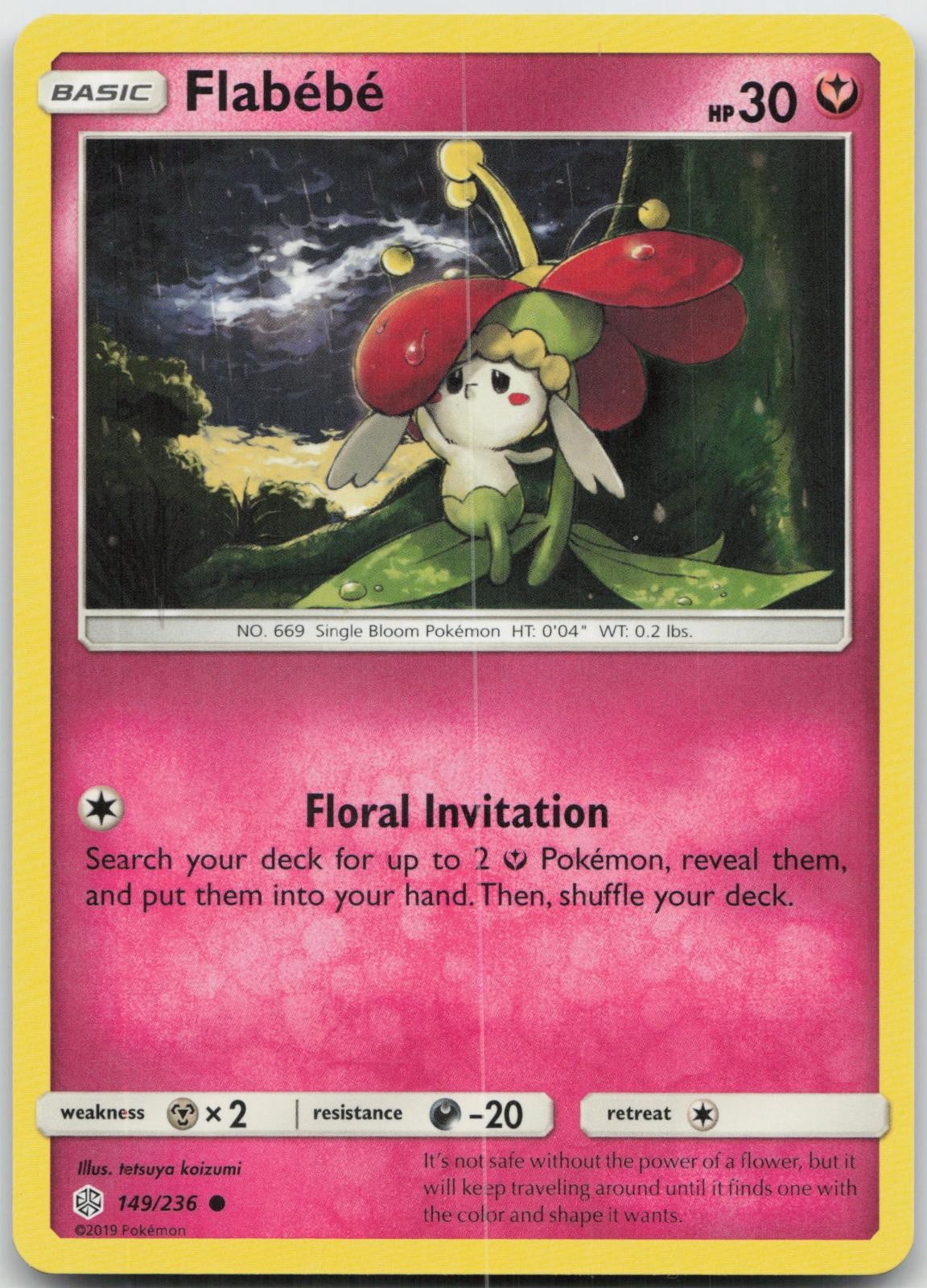 Flabebe 149/236 Common Cosmic Eclipse Pokemon Near Mint