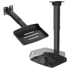 Universal Adjustable Projector Ceiling Wall Mount Stand Bracket Shelf Black