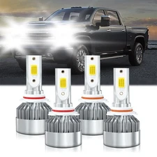 LED Headlight Kit Combo Bulb High Low Beam For Chevy Silverado 1500 HD 2001-2006