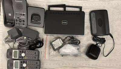 d-link router, Landline Phone, Switch - Bundle Sale: see Description For Details
