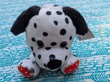 Dalmatian Plush Dog Puppy Black White Red Paws Hearts 3 Years and Up