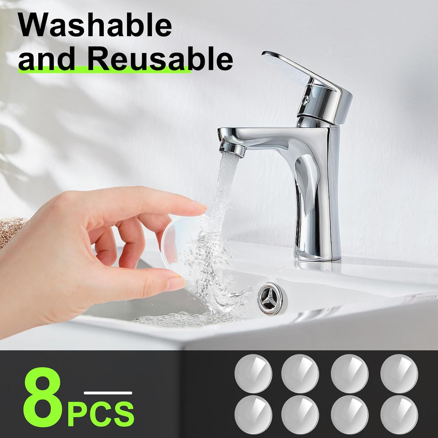 8 PCS Silicone Door Stoppers Wall Protectors with Strong Adhesive for Noise Redu