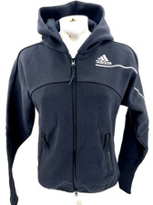 NEW Adidas GM3275 Full Zip Black Performance Hoodie Training Jacket Women's S