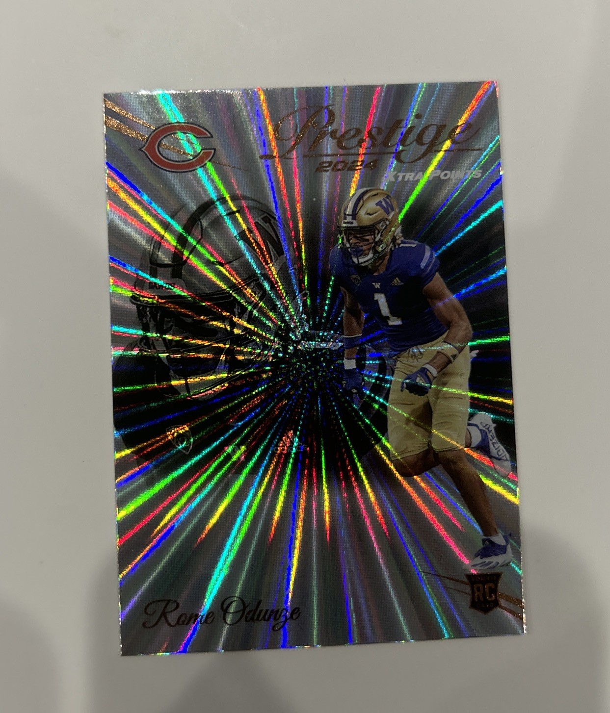2024 Panini Prestige - Rookies Rome Odunze #310 Xtra Points Sunburst (RC)