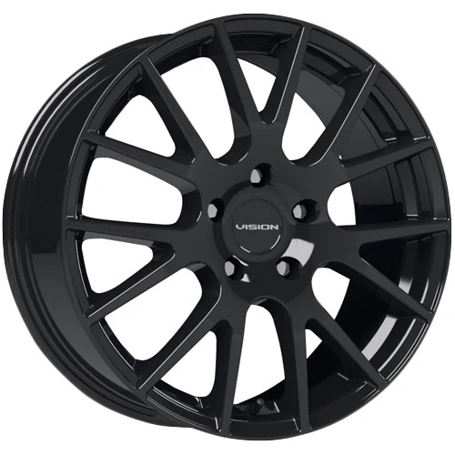(Set-4) Vision 18 Hellion 17x7.5 5x4.5" +40mm Gloss Black Wheels Rims 17" Inch - Image 2 of 4