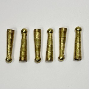 Vintage Bolo Tie Tips Gold Tone 3 Pair (6 Pieces) Parts For Crafters