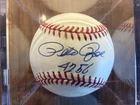 Pete Rose autographed Hall of Fame HOF Logo Baseball Signed 4256, Reds Phillies