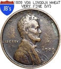 1909 (P) VDB Lincoln Wheat Cent Penny 1c -  VERY FINE (VF) * Dark*