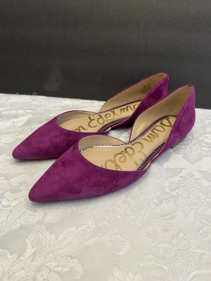 Sam Edelman размер 8 М Rodney кожи балет плоский фиолетовый заостренный носок комфорта - Изображение 3 из 4