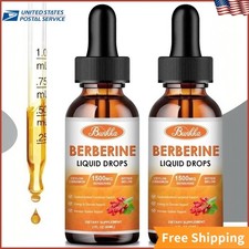 2 Packs 10-in-1 Berberine Liquid Drops 1500mg Absorption For Blood Sugar Immune
