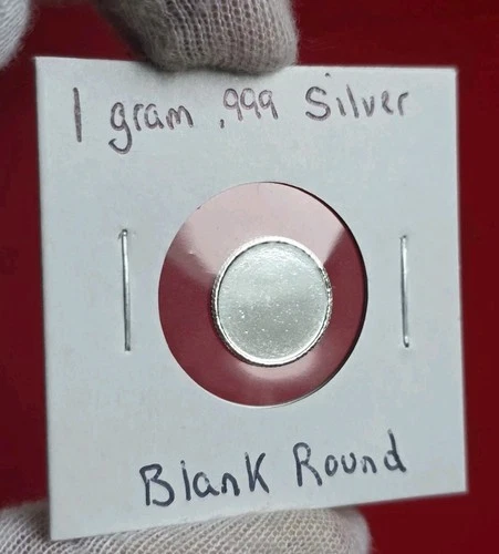 BLANK - 1 Gram .999 Fine Pure Silver Bullion Mini Proof Round Coin Bar