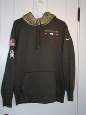 Nike On Field Salute To Service Denver Broncos Hoodie Adult Medium Green Camo