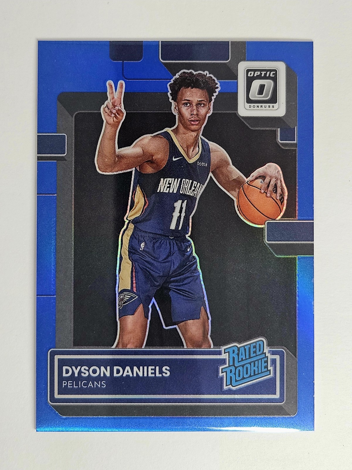 2022-23 Donruss Optic | Dyson Daniels - Rated Rookie Blue Prizm /49 - RC #250