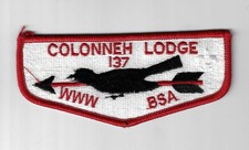 Colonneh Lodge 137 Order Arrow BSA Flap RED Bdr. Sam Houston Area, TX