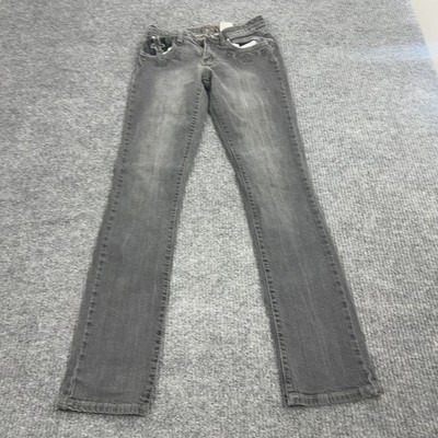 Boom Boom Jeans Product Type Womens 1 Gray Cotton Cross Embroidered Y2K Grunge