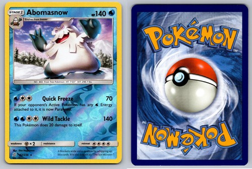 ABOMASNOW 42/236 RARE UNIFIED MINDS POKEMON REVERSE HOLO NM/M