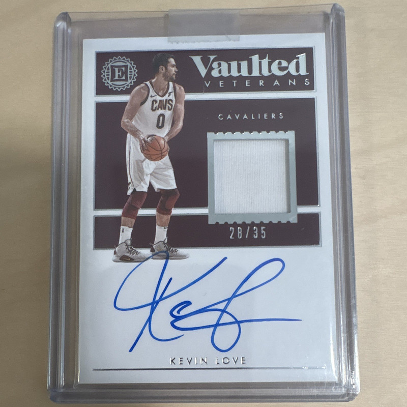 Panini 2018-19 Encased Vaulted Veterans Kevin Love Patch Auto VV-KLV /35