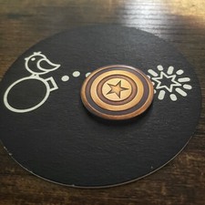 CAPTAIN AMERICA SHIELD Raised Relief Aged  Torched Golf Ball Marker 