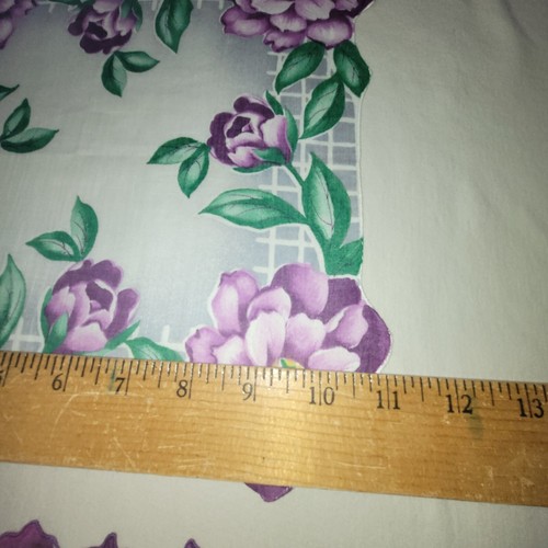 Vintage Hankerchiefs Purple Roses & Peonies Lot Of 2 Cut-out Hand Rolled Hem - Picture 9 of 10