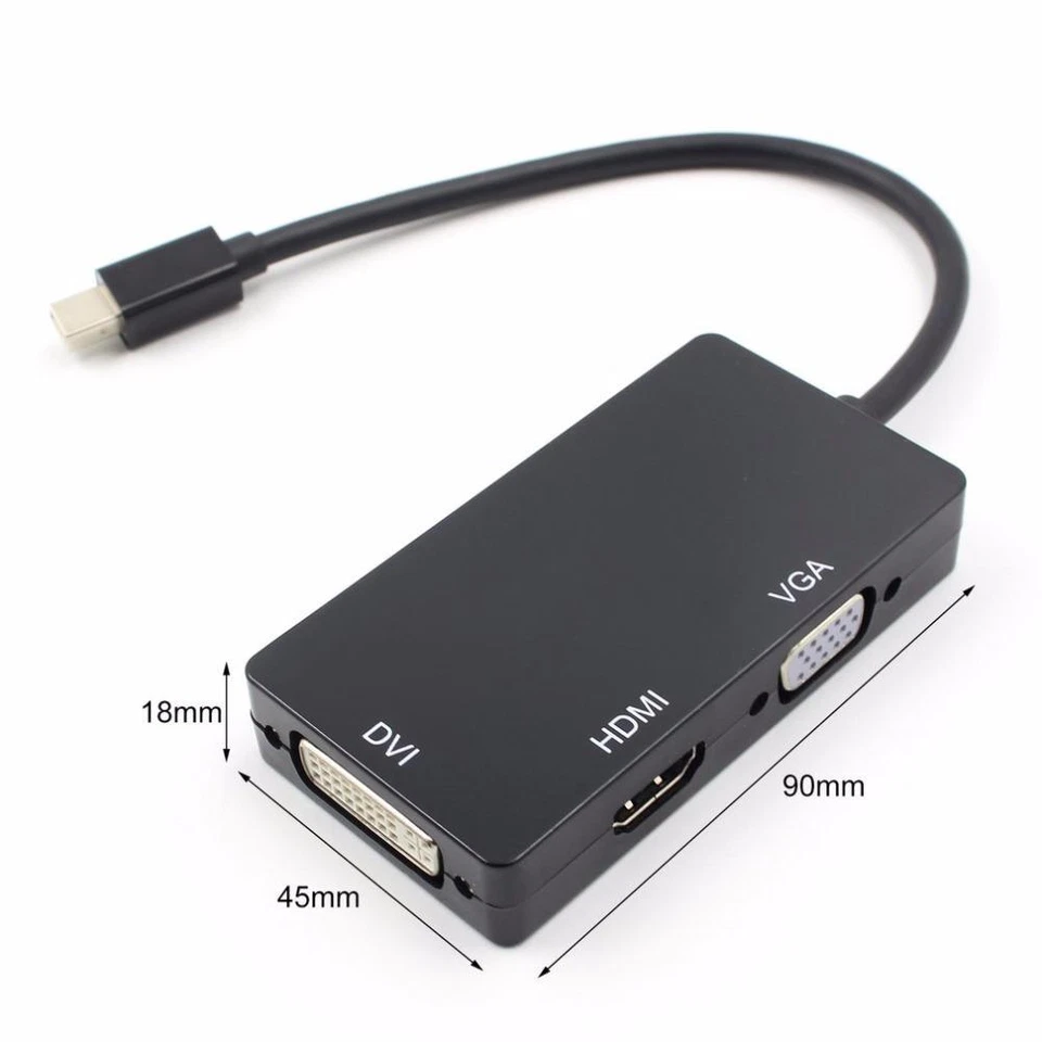 Mini Display Thunderbolt2 To VGA HDMI DVI Adapter Cable For Surface Dell NUC HP - Image 4 of 4