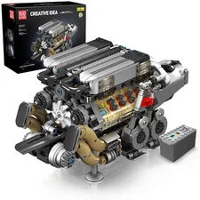 Mould King 10131 W16 Engine Motor Double V8 Cylinder Building Block Toy MOC