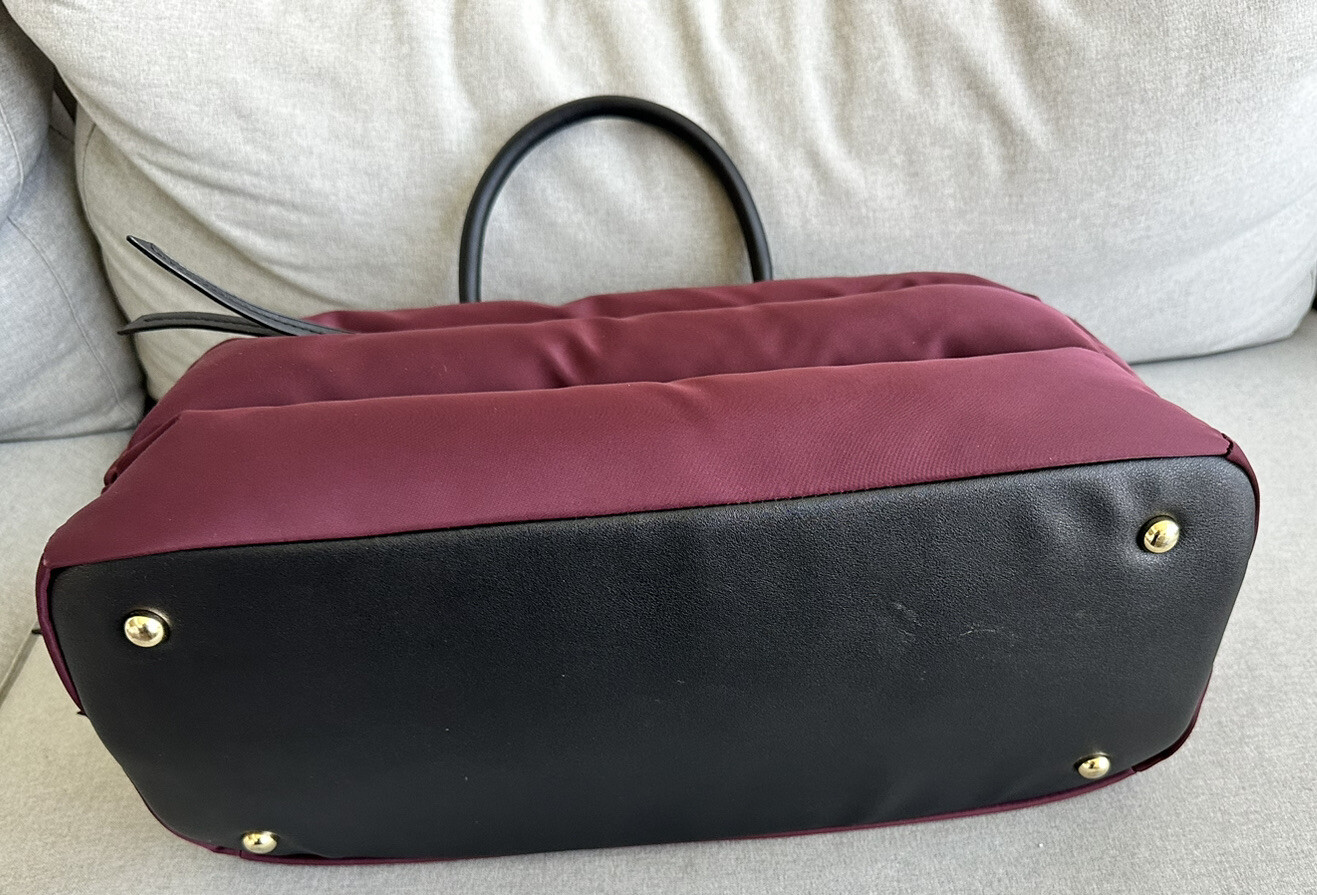 Adrienne Vittadini Quilted Puffy Duffel Bag Purple Weekender AVD2292