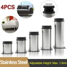 4PCS Adjustable Cabinet Legs Stainless Steel Kitchen Feet Rounds Stand Holder UK