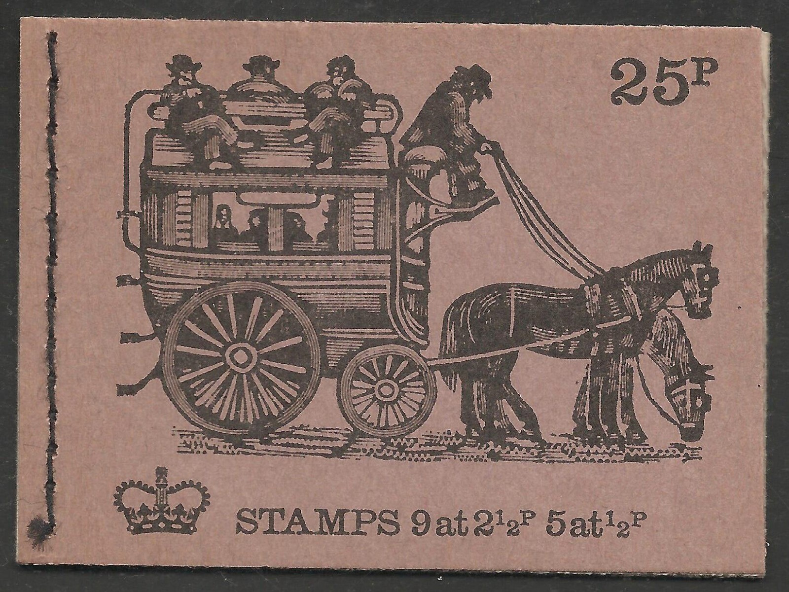 great-britain-bk129-vf-mnh-1971-73-25p-knife-board-omnibus-and-horse
