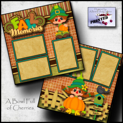 FALL MEMORIES autumn 2 premade scrapbook pages paper printed layout ...