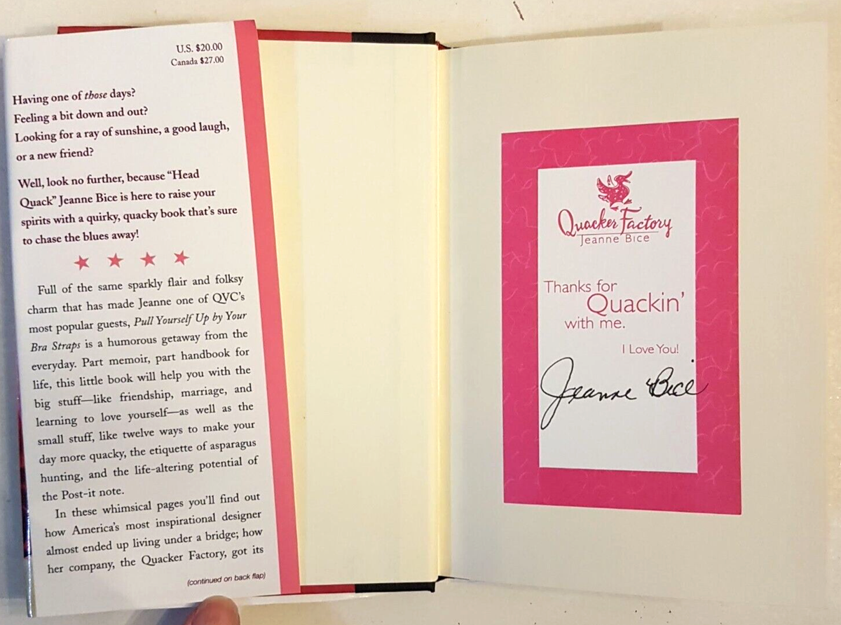 Pull Yourself Up by Your Bra Straps JEANNE BICE signed 1st ed HB Quacker  Factory