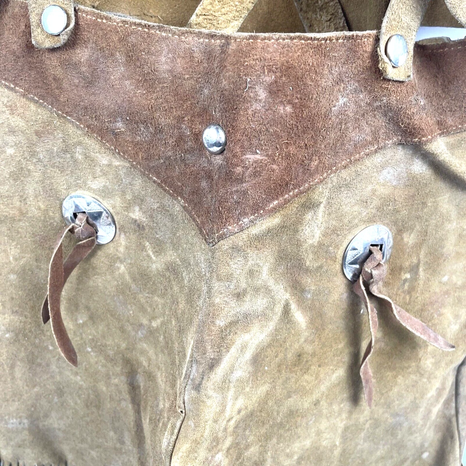 Vintage Girls Western Vest Skirt Outfit Suede Silver Concho Bandana Dress Up - Image 4 of 4