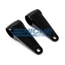 Black Powder Coated Aluminum Side Mount Headlight Fork Mounted Brackets Cafe