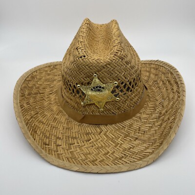 Olé Headwear w/ Removable Deputy Pin Straw COWBOY Hat Fits