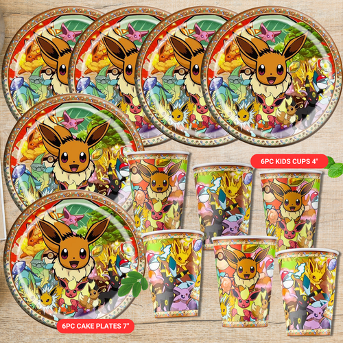 POKEMON PARTY SUPPLIES BIRTHDAY DECORATION BALLOON TABLEWARE SWIRL PLATE CUP - Picture 6 of 36