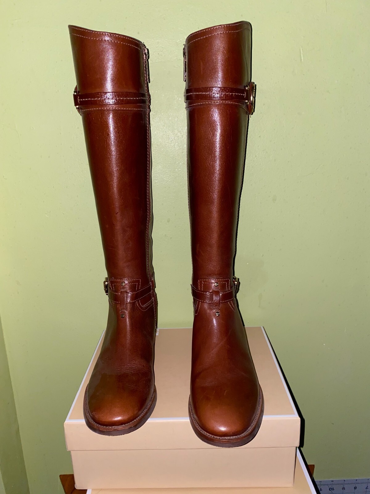 Tory Burch Calista BROWN Riding Boots Size 6.5 M Gem