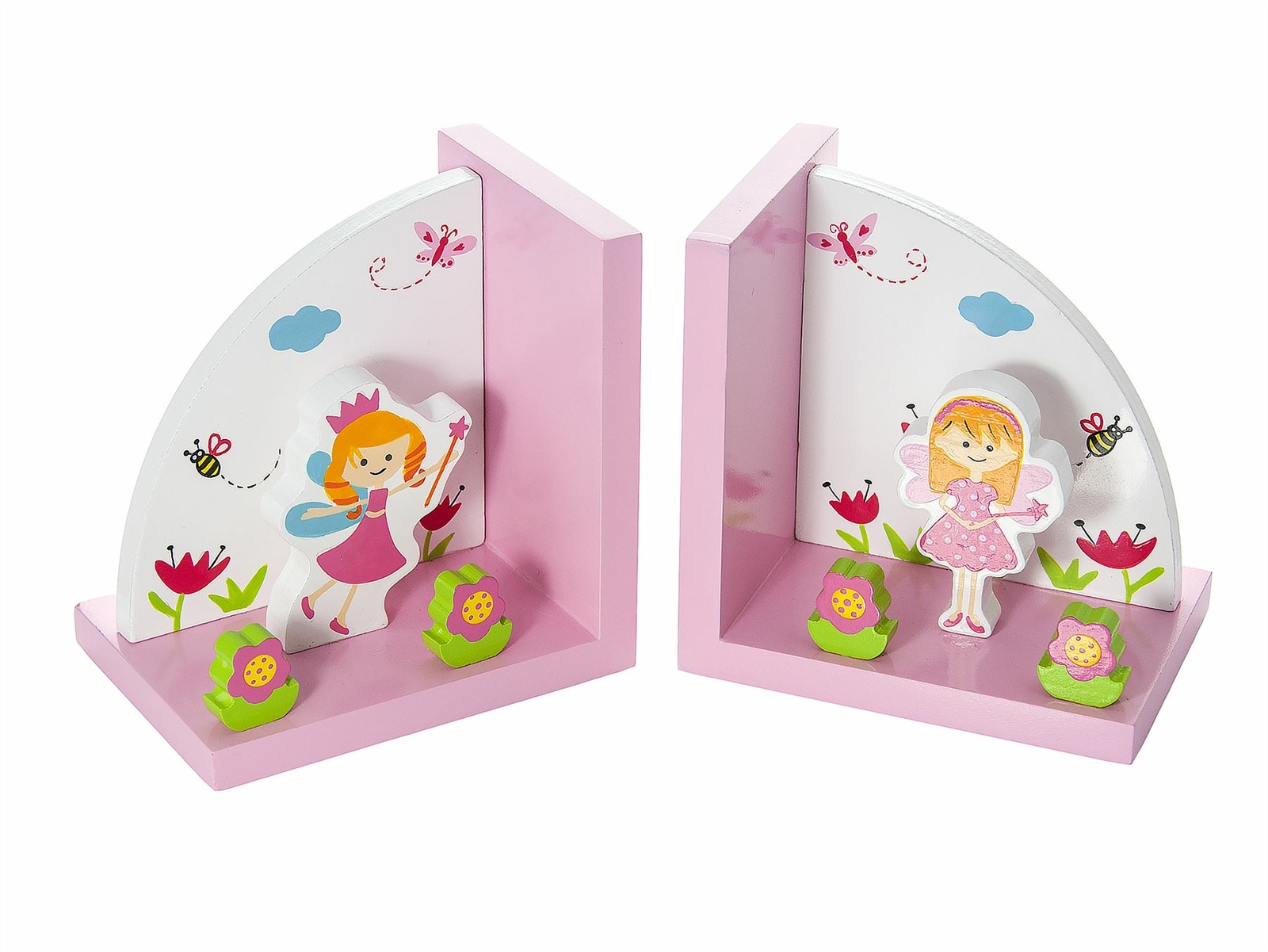 Mousehouse Little Angel Wooden Children's Bookends Girls Nursery Bedroom