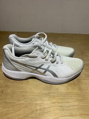Size 8 B- Asics Solution Swift FF Tennis Shoes Womens White/Pure Silver