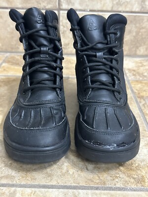 NIKE ACG WOODSIDE WINTER RAIN BOOTS YOUTH SIZE 4.5Y 6W BLACK
