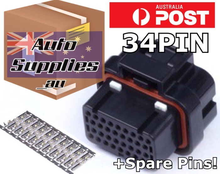 34 Pin +spares ECU Connector & Pins Set Haltech Elite ADAPTRONIC