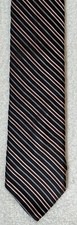 Ike Behar Tie Men Neck Tie Silk Made in USA Copper Silver Brown