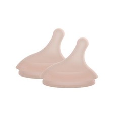 Zero.Zero Medium Flow Asymmetrical Silicone Nipple 2 Pack 3m Light